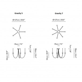 Specification Image for Moooi Gravity LED Chandelier 