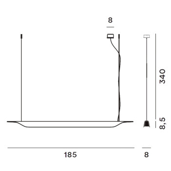 Specification Image for Foscarini Troag LED Suspension