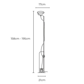 Specification Image for Flos Toio Floor Lamp