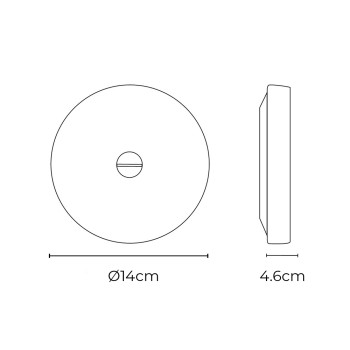 Specification Image for Flos Button Mini Ceiling/Wall Light