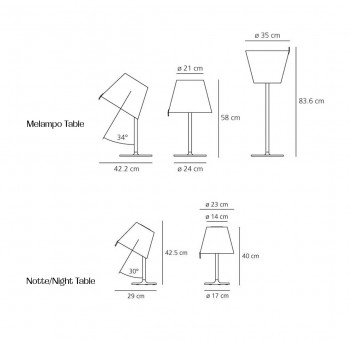 Specification image for Artemide Melampo Table Lamp