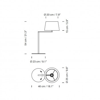 Specification Image for Santa & Cole Americana Table Lamp