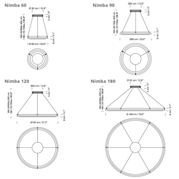 Specification image for Santa & Cole Nimba LED Suspension