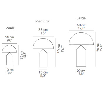 Specification Image for Oluce Atollo Opal Glass Lamp
