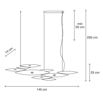 Specificaton Image for Terzani I Lucci Argentati LED Suspension