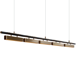 Bert Frank Colt LED Linear 5 Pendant - Antique Brass - Black