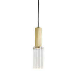 J. Adams Flume 80 Pendant Satin Brass - Clear Glass