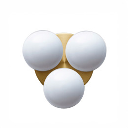 SkLO Dot 3x Wall/Ceiling Light - White/ White/ White/ Brass